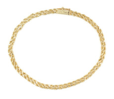 Women's Estate 7" 14KT Yellow Gold Double Strand3.1mm Wide Rope Bracelet - 4.5g