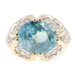 Women's 2.75 Ct Oval Blue Topaz Gemstone & Round Diamond 14KT Yellow Gold Ring