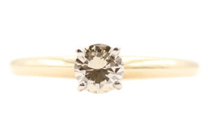 Women's Solitaire 0.32 ctw Round Brilliant Cut Diamond 14KT Gold Engagement Ring