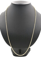 Classic 14KT Yellow Gold 3mm Wide High Shine Rope Chain Necklace 29" - 20.42g