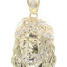 Estate 0.40 Ctw Round Diamond 10KT Yellow Gold Jesus Face Necklace Pendant 1.5"