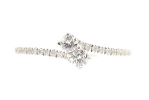 Women's 10KT White Gold 0.25 ctw Round Diamond Modern Bypass Engagement Ring