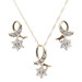 0.21 ctw Round Diamond 10KT Yellow Gold Estate Earring and 20" Necklace Set 2.5g