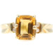Women's Estate 1.65 Ct Emerald Cut Citrine & Round Diamond 10KT Yellow Gold Ring