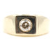 Men's 0.82 ctw Round Diamond 14KT Yellow Gold Solitaire Signet Ring Size 12 9.1g