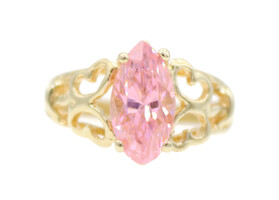 Women's 3.0 Ct Marquise Cut Pink Cubic Zirconia 10KT Yellow Gold Butterfly Ring