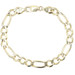 Men's High Shine 10KT Yellow Gold 7.8mm Wide 8.5" Figaro Chain Bracelet - 13.71g