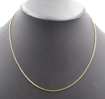 Classic 14KT Yellow Gold 1.3mm Wide High Shine Box Chain Necklace 19" - 5.24g