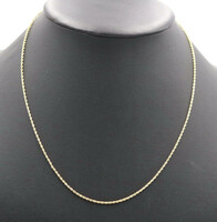 High Shine 14KT Yellow Gold 1.5mm Wide Classic Rope Chain Necklace 20" - 4.49g