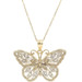 10KT Yellow & White Gold Diamond Cut Butterfly Pendant 18" Yellow Gold Necklace