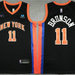 Men's New York Knicks 11 Jalen Brunson Black Stitched Basketball Jersey Size La