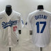Men's Los Angeles Dodgers 17 Shohei Ohtani Number White Stitched Cool Base Nike 