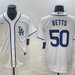 Men's Los Angeles Dodgers 50 Mookie Betts White Cool Base Stitched Baseball Jers