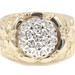 Men's Retro-Style 0.18 Ctw Single-Cut Diamond Cluster 10KT Gold Nugget Ring 8.2g