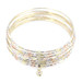 Women's Stunning 14KT Tri-Color Gold Diamond Cut 7-Bangle Semenario Bracelet 8"