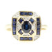 1.0 Ctw Oval & Square Cut Lab-Created Sapphire w/ Diamond Accents 14KT Gold Ring