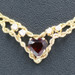 Women's 14KT Gold Heart Cut Garnet & Round Diamond Double Rope Necklace 15.5"