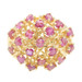 Women's Estate 1.45 Ctw Round Natural Ruby 14KT Yellow Gold Dome Cluster Ring