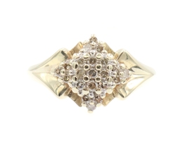 Women's Fancy 0.30 Ctw Round Champagne Diamond 10KT Yellow Gold Cluster Ring GL
