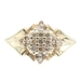 Women's Fancy 0.30 Ctw Round Champagne Diamond 10KT Yellow Gold Cluster Ring GL