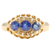 18KT Yellow Gold Estate Natural Sapphire and Diamond Accent Women's Ring - 2.4g