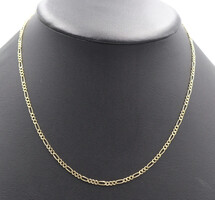 Classic High Shine 10KT Yellow Gold 2.7mm Classic Figaro Chain Necklace 18" 1.9g