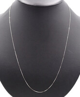 Classic 10KT White Gold 0.6mm Wide High Shine Box Chain Necklace 24" - 1.52g