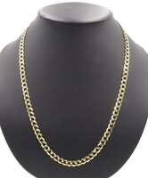 Heavy High Shine 14KT Yellow Gold 6.9mm Concave Curb Link Necklace 24" by YGI