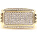 Men's 10KT Yellow Gold 0.20 ctw Round Diamond Rectangle 11.6mm Ring Size 10 1/4