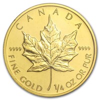 2001 Canadian Maple 1/4 OZ Gold Coin