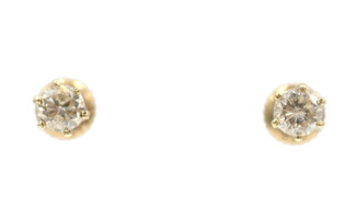 Classic 0.70 ctw Round Diamond Screw Back 10KT Yellow Gold Stud Earrings - 1.3g