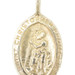 Classic 10KT Yellow Gold Saint Christopher Oval Necklace Pendant 0.88" - 1.84g