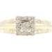 0.30 ctw Round and Princess Cut Diamond Square Halo 7.2mm 10KT Yellow Gold Ring