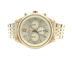 Michael Kors Lexington Watch Chronograph Analog Gold Tone Stainless Stee