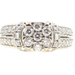 Women's 1.90 ctw Round Diamond Cluster 14KT White Gold Engagement Ring Size 6