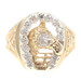 Equestrian 0.55 Ctw Round Diamond 10KT Yellow Gold Horseshoe Statement Ring 10g