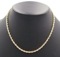 High Shine 10KT Yellow Gold 3.7mm Wide Classic Rope Chain Necklace 18" - 5.31g