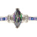 Women's Sterling Silver Mystic Marquise CZ with Purple & Blue Square Cut CZ Ring