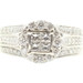 1.22 ctw Princess & Round Diamond Halo Cathedral 10KT White Gold Engagement Ring