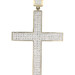 Large 3" 4.30 ctw Round Natural Diamond 14KT Yellow Gold Cross Pendant - 21.8g