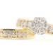 Estate 0.35 ctw Round Diamond Flower Cluster 10KT Yellow Gold Wedding Ring Set