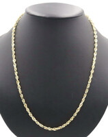 Classic Heavy 10KT Yellow Gold 4.2mm High Shine Rope Chain Necklace 24" - 23.93g