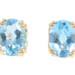 Solitaire 3.20 Ctw Blue Topaz 14KT Yellow Gold Gemstone Stud Earrings by CID