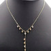 14KT Tri-Color Yellow Rose and White Gold 17" Diamond Cut Bead Lariat Necklace