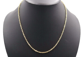 High Shine 10KT Yellow Gold 2.4mm Wide Classic Rope Chain Necklace 20" - 9.44g