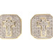 10KT Yellow Gold 0.27 ctw Round Diamond Cross Cluster Screw Back Stud Earrings