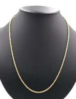 14KT Yellow Gold 3mm Wide High Shine Heavy Rope Chain Necklace 24" - 4.38 Grams