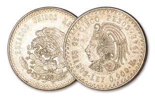 19471948 Mexico 5 Pesos Silver Cuauhtmoc