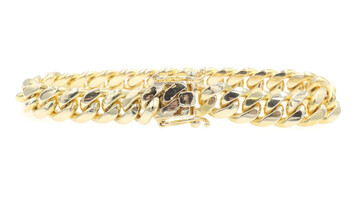 Stunning 10KT Yellow Gold 10.8mm Heavy Rounded Curb Link Bracelet 8.5" - 73.91g