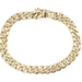 14KT Yellow Gold 7.7mm Wide Curb Link Chain 8" High Shine Bracelet 12.23g by MA